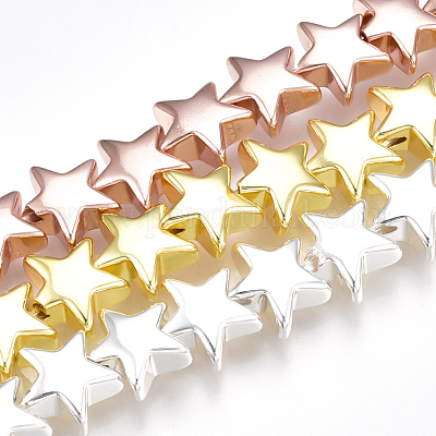 Гальванизировать немагнитных синтетический гематит бисер пряди G-T061-182-1