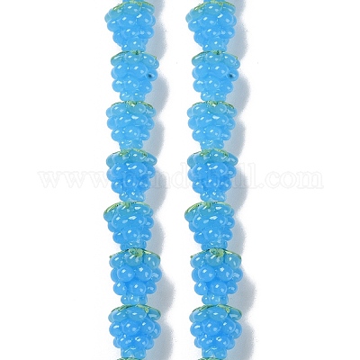 Бусы лэмпворк ручной работы LAMP-Q036-05G-1