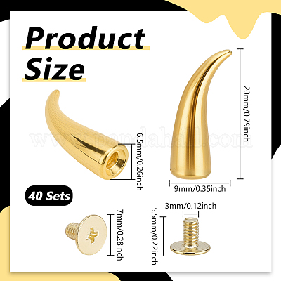 40 пакетик заклепок из сплава с острым конусом FIND-PH0026-12G-1