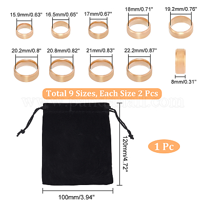 16 шт. набор из 8 колец из нержавеющей стали для женщин RJEW-UN0002-69-1