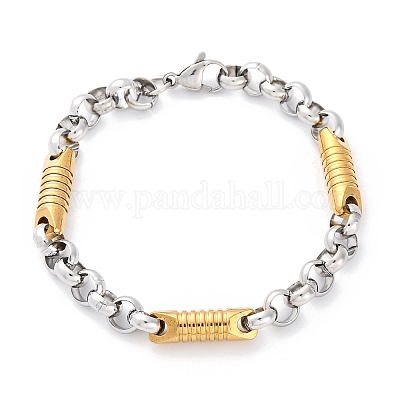 201 браслет из нержавеющей стали с цепочкой Rolo BJEW-B078-169GP-1