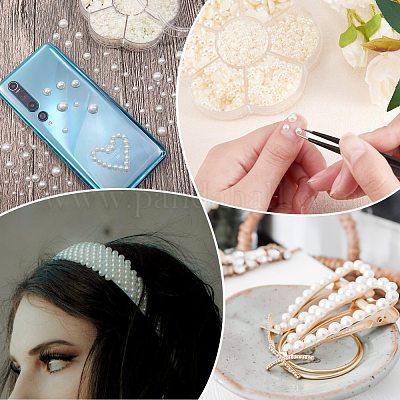 Кабошоны из абс-пластика с имитацией жемчуга SACR-SZ0001-10-1