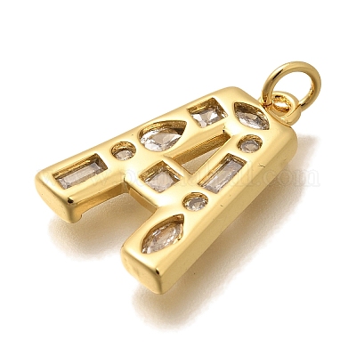 Латунные микропаве прозрачные подвески с фианитом KK-G521-01G-1