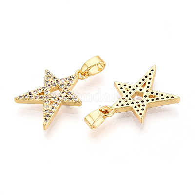 Латунные микро проложить кубического циркония подвески KK-N257-63G-1