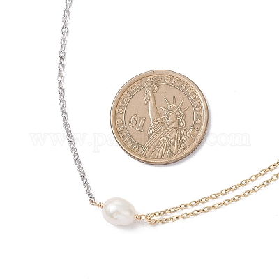 Подвеска из натурального культивированного пресноводного жемчуга с рисом NJEW-JN05682-1