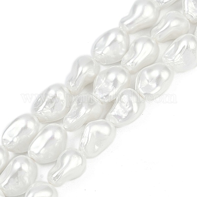 Нити бусин из искусственного жемчуга с гальваническим покрытием из фарфора BSHE-Z009-03A-1