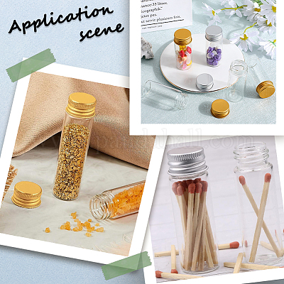 24 шт. 2-х цветные прозрачные стеклянные бутылки-контейнеры для бусин CON-SC0001-12-1