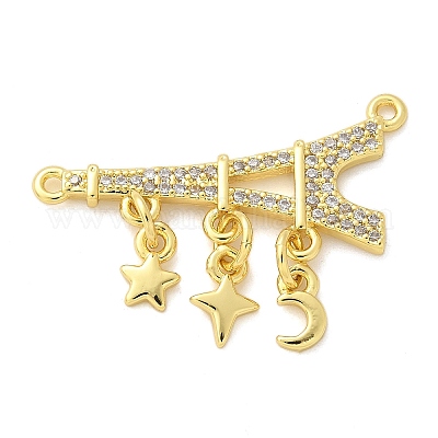 Шармы-соединители из латуни с микропаве из кубического циркония KK-S511-11G-1