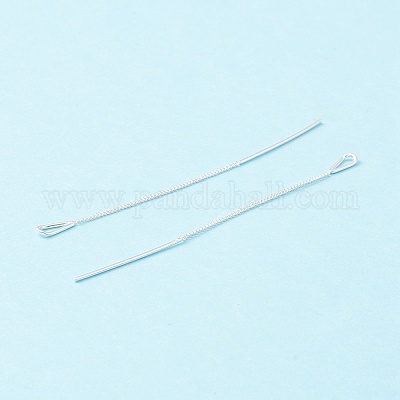 Orecchini A Catena Lunghi 75 Mm In Argento – Minimalisti Con Pendente Triangolo, Ipoallergenici, Per Piercing Multipli - 4