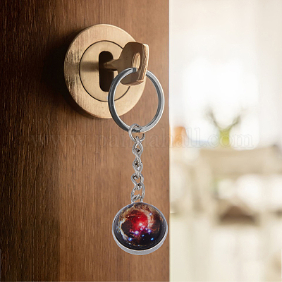 10 шт. 10 стильных светящихся брелок для ключей с планетой вселенной KEYC-HY0001-13-1
