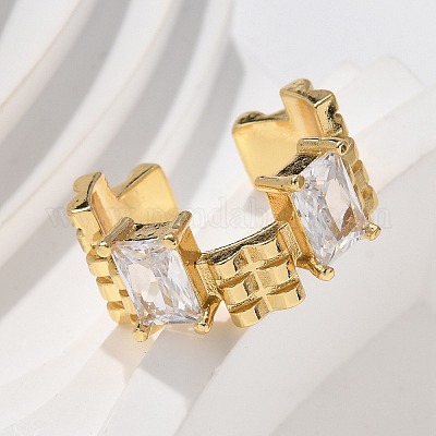 Кольца-манжеты из латуни с микропаве RJEW-C120-07G-1