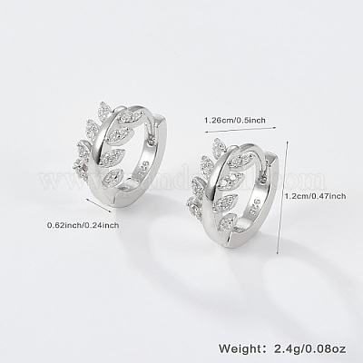 Серьги-кольца из платины 925 пробы с родиевым покрытием UZ5927-1-1