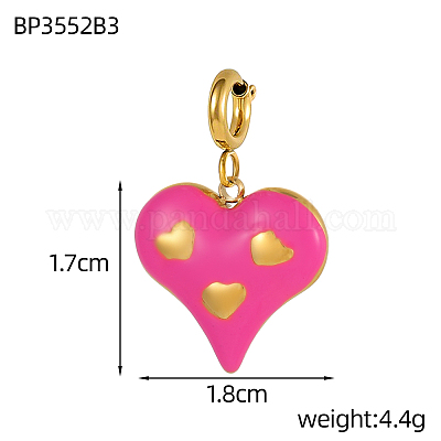 Подвески в форме сердца из нержавеющей стали 304 с эмалью STAS-OY004-09G-1