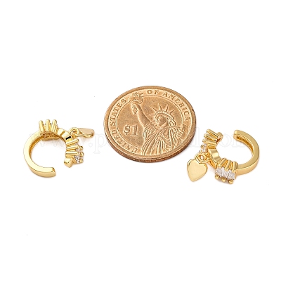 Серьги-манжеты из латуни с микропаве и прозрачным циркониевым покрытием для женщин EJEW-C125-24D-G-1