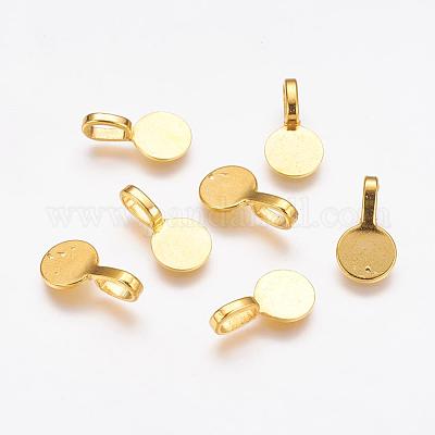 Клей из сплава в тибетском стиле на плоских подушечках для подвесок TIBEP-1124-G-FF-1