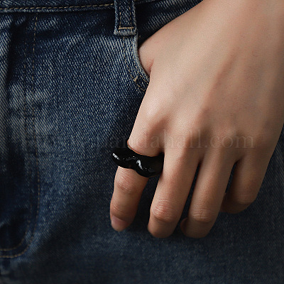 Кольца для пальцев из цинкового сплава с эмалью в форме сердца 3d FS-WG26371-04-1