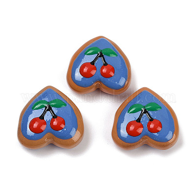 Нити бусин-лэмпворк в форме сердца ручной работы LAMP-P069-04A-04-1