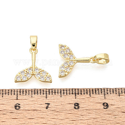 Латунные микропаве прозрачные кубические циркониевые подвески&nbsp;KK-N259-10G-1