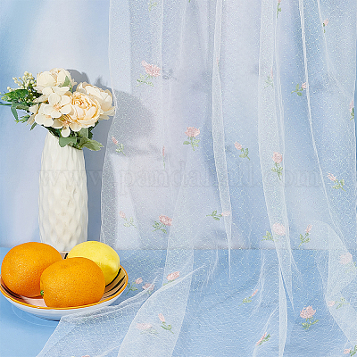 Сетчатая ткань из полиэстера с цветочным узором SENE-WH0003-45A-1