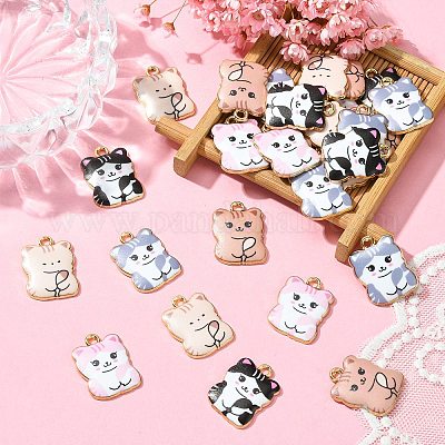 Подвески из сплава с принтом в 30 стилях ENAM-CJ0005-51-1