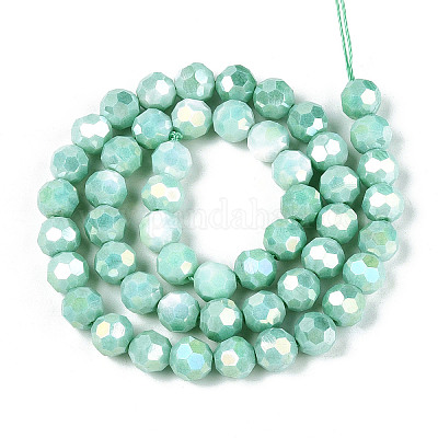 Антикоррозийные гальванические стеклянные бусины EGLA-T021-8mm-15-11-1