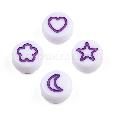 Белые непрозрачные акриловые бусины MACR-N008-41G-1