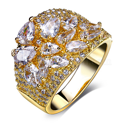 Латунные микро проложить пальцев кольца кубического циркония FS-WG4D6DE-02-1