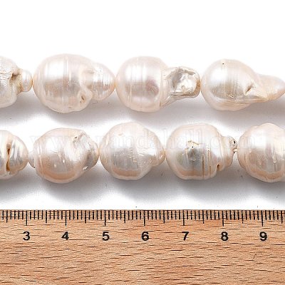 Нити натуральных бусин с ядровым жемчугом PEAR-B004-15G-01C-1