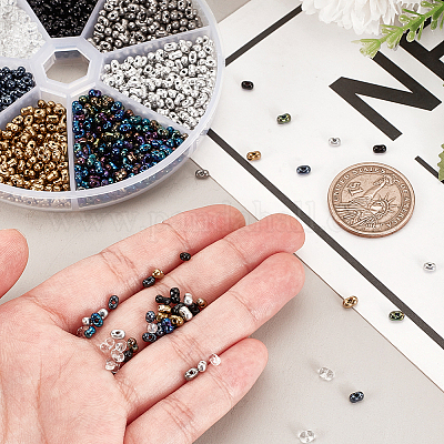 Около 1770 шт. двухцветных непрозрачных стеклянных бусин SEED-PH0002-23-1