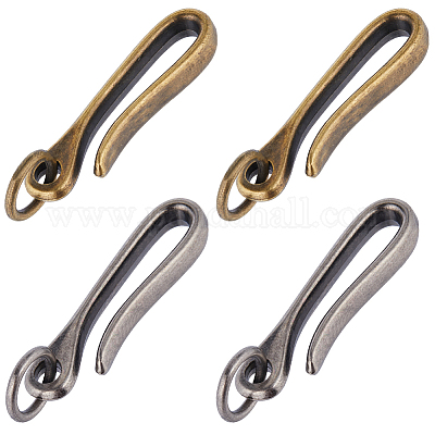 4 шт. 2-х цветные застежки-крючки из сплава в тибетском стиле FIND-CP0001-70-1