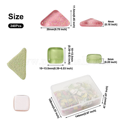 240шт 2 стиля прозрачных стеклянных кабошонов GLAA-EL0001-02A-1