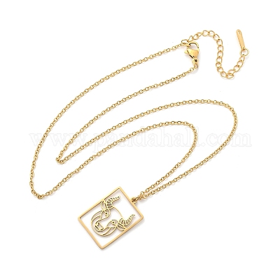 Ожерелье из нержавеющей стали 304 NJEW-D330-01G-02-1