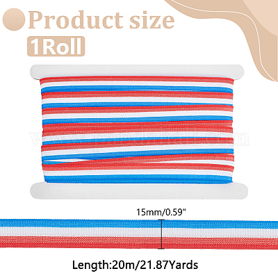 20 m gestreifte elastische Polyesterkordeln&nbsp;SRIB-WR0001-13-1