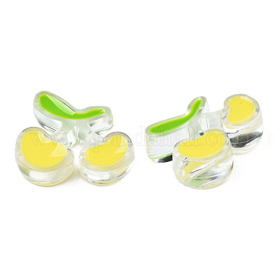 Прозрачные бусины из акриловой эмали TACR-N012-006G-1