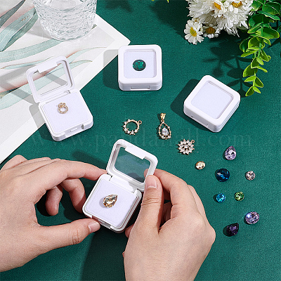 Квадратные акриловые свободные коробки для демонстрации алмазов CON-WH0107-11B-02-1