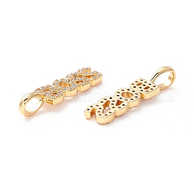 Латунные микропаве прозрачные подвески с фианитом ZIRC-Z019-37G-NR-1