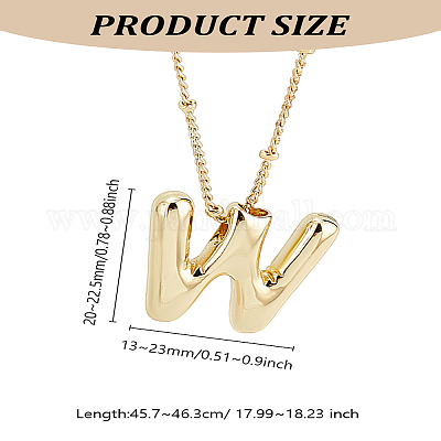 1 шт. латунная цепочка с подвесками в виде букв из сплава NJEW-LP0001-41X-G-1