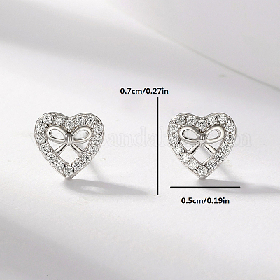 Романтические сердечки s925 серьги-гвоздики из стерлингового серебра KF4024-2-1