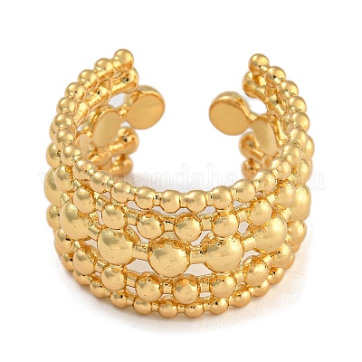 Латунь манжеты кольца RJEW-P127-02G-1