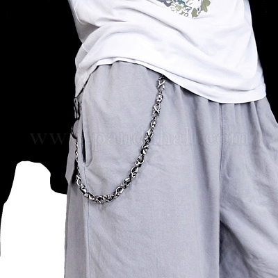 2 шт. 2-х стильный пояс-цепочка из цинкового сплава с черепом AJEW-AR0001-75-1