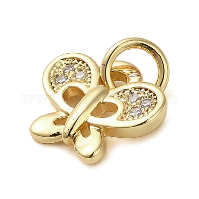 Латунные микропаве прозрачные подвески с фианитом KK-U005-01A-G-1