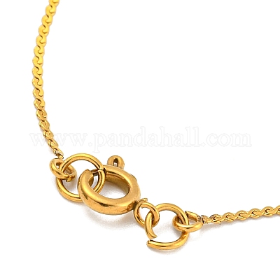 Ожерелья с подвесками из нержавеющей стали 304 с микропаве из кубического циркония NJEW-H017-01G-L-1