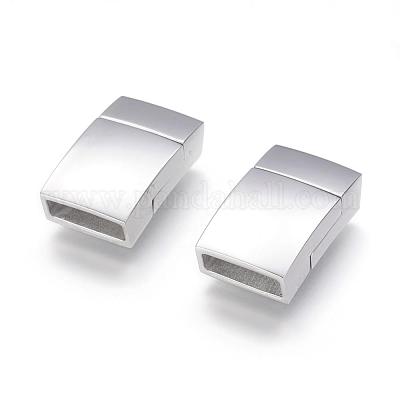 Wholesale Rectangle 304 Stainless Steel Magnetic Clasps with Glue-in Ends 