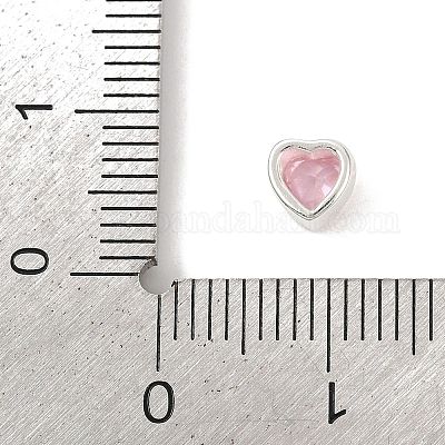 925 бусина в форме сердца из стерлингового серебра с кубическим цирконием STER-F060-03S-03-1