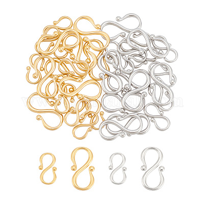 40 шт. 4 стиля ионного покрытия (IP) 304 нержавеющая сталь S-образные застежки STAS-UN0061-24-1