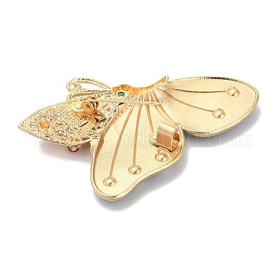 Броши-булавки из сплава со стразами JEWB-I049-06G-1