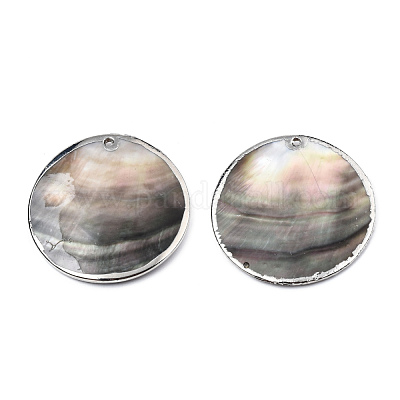 Оболочки губ натуральный черный подвески SSHEL-N034-127B-01P-1