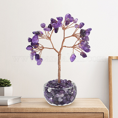 1 шт. натуральные аметистовые чипсы украшения из дерева жизни DJEW-DJ0001-08B-1