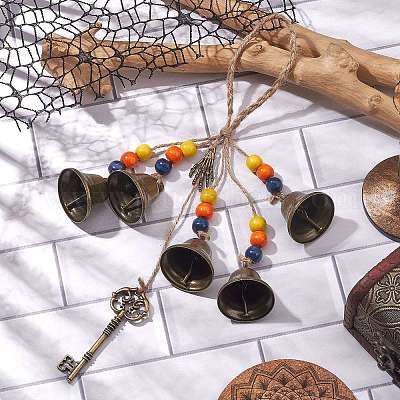 Хэллоуин железные защитные колокольчики ведьмы для подвесных украшений на дверную ручку HJEW-JM01896-02-1