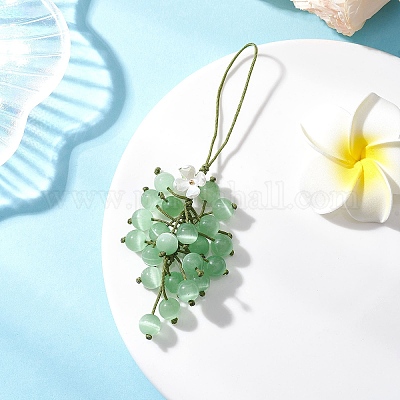 Подвеска в виде винограда с кошачьим глазом HJEW-TA00414-03-1